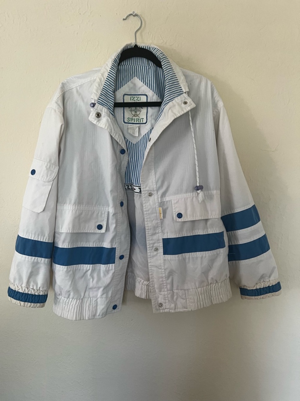 1980s Izzi Spirit nautical-themed windbreaker jacket
